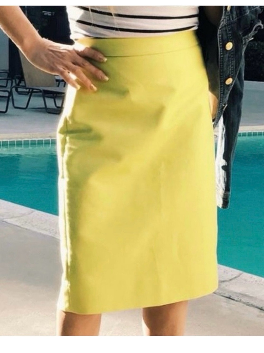 J. Crew yellow green vivid midi skirt 4